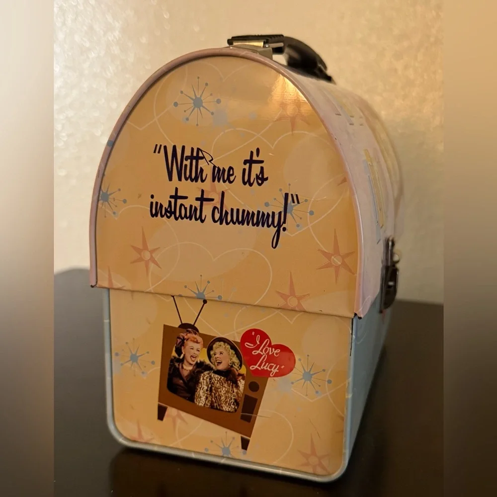 I Love Lucy Retro Tin Lunchbox Storage Box | Vintage Collectible Carry Case - Picture 3 of 6
